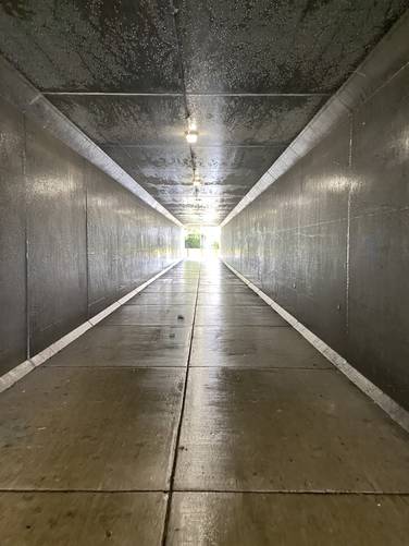 Trail passes through a tunnel under the highway