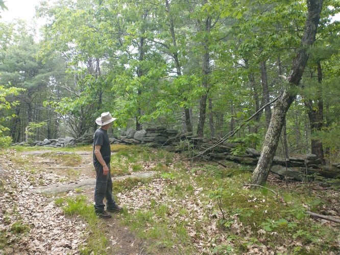 Long wall along the trail