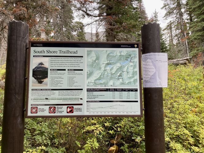 Trailhead for Two Medicine Lake South Shore