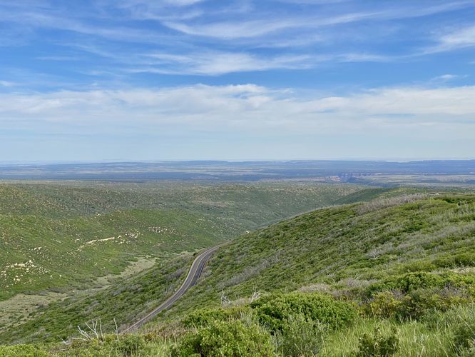 View into Mesa Verde from the southern overlook at Park Point