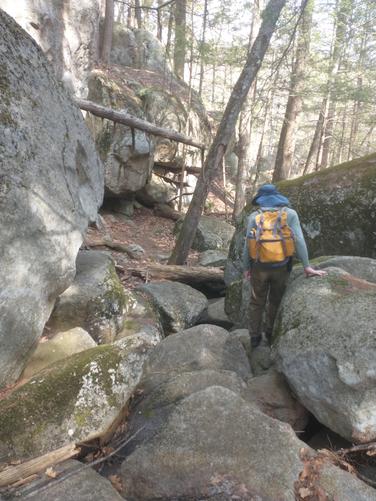 A bit of rock scramble when we accidentally went off trail
