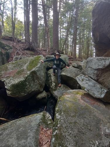 Rock scramble over the stream