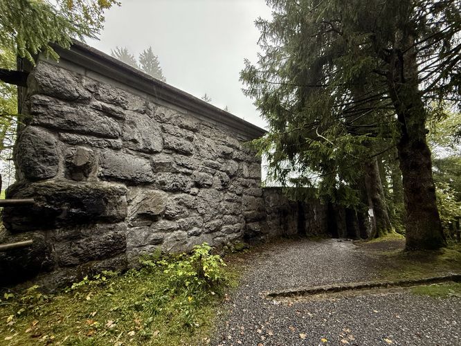 Hiking down the trail alongside the Paxmal