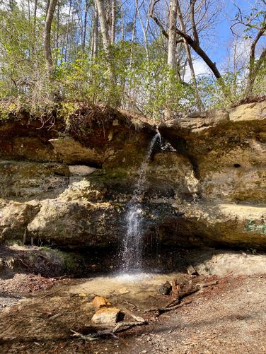 12-foot tall waterfall