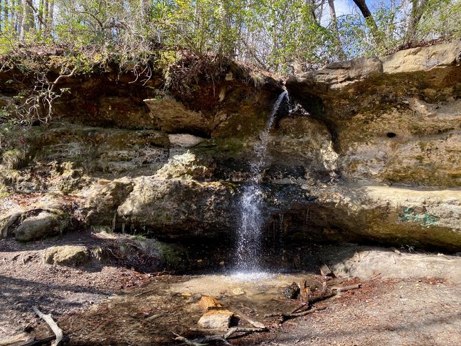 12-foot tall waterfall