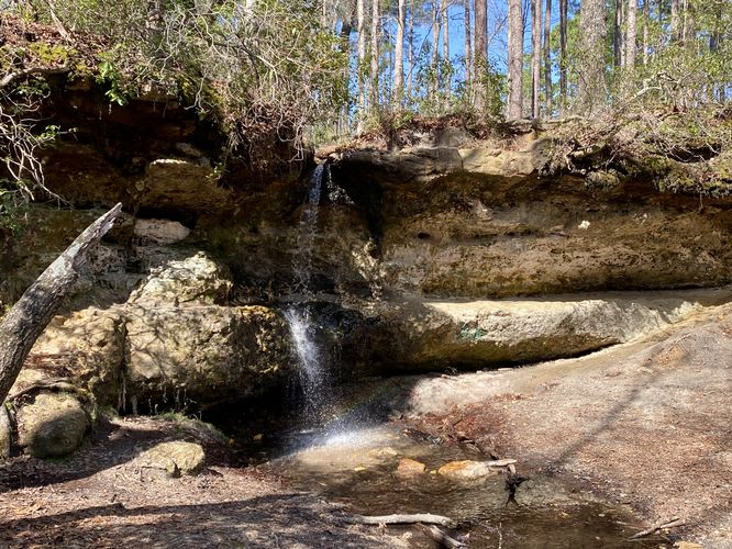 12-foot tall waterfall