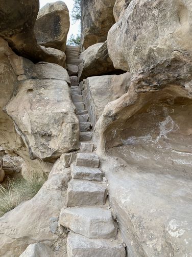 Skinny rock stairs
