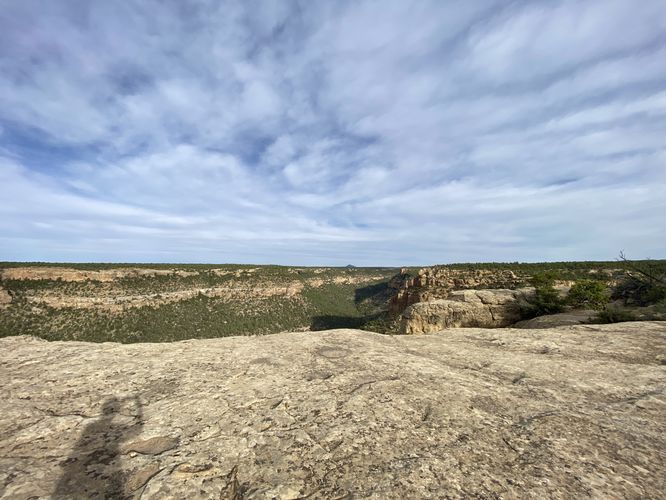 Massive bedrock outcropping with a view