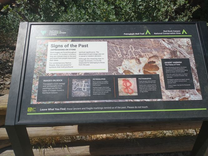 Information placard about the Ancient Pictograph and Petroglyphs