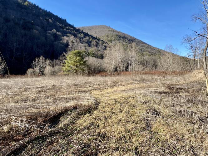 View of the surrounding mountains above Pine Creek valley