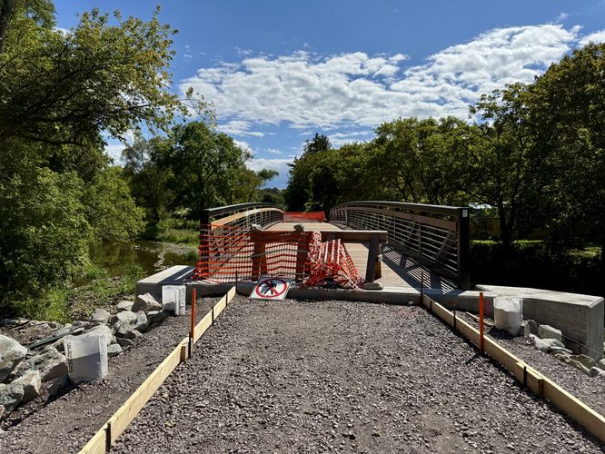 Bridge under construction along the trail (September 2025)
