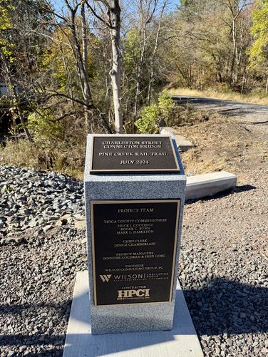 Charleston Creek Connector Bridge monument - July 2024