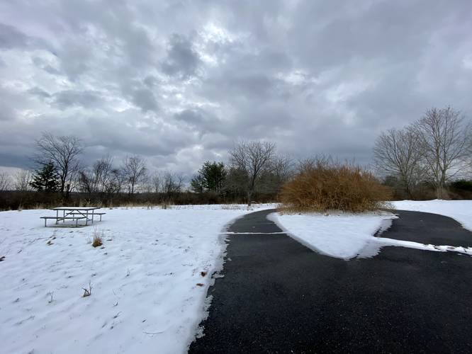 Trail ends and turns around - picnic tables nearby