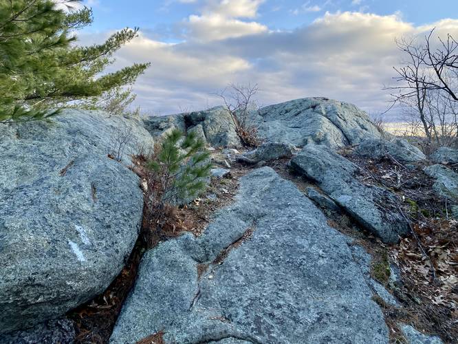 Rocky outcropping with a view of Boston