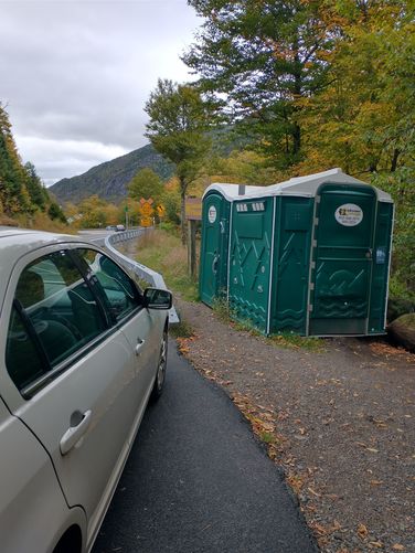 Restrooms at parking area 
