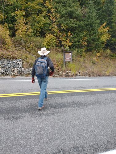 USE CAUTION. Crossing Route 73 to reach the trailhead 