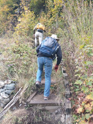 Steps to trailhead are steep and in need of maintenance 