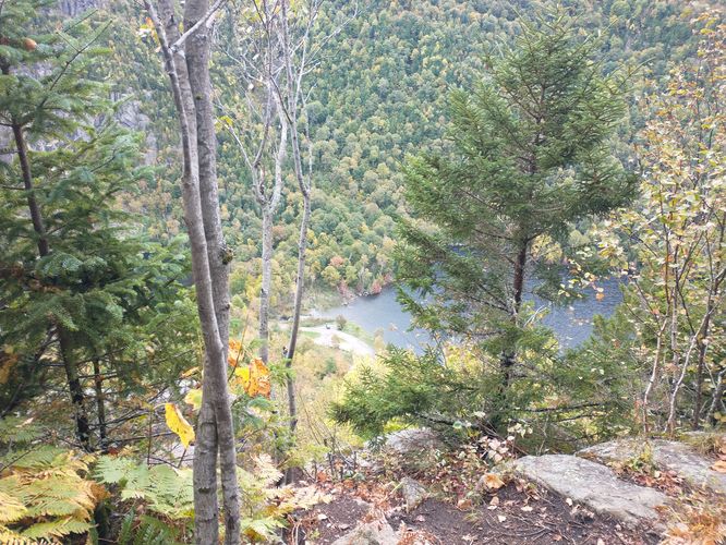 Glimpse of Cascade Lake below 