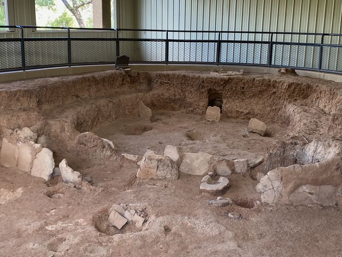 View inside the ancient Puebloan pithouse circa 700 - 950 A.D.