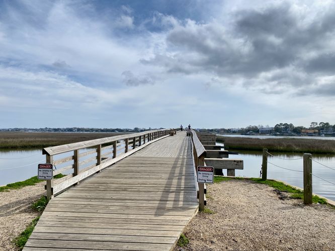 Boardwalk section of the Pitt Street Bridge Trail