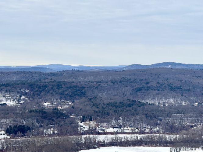 View of distant mountains from Pocumtuck Rock