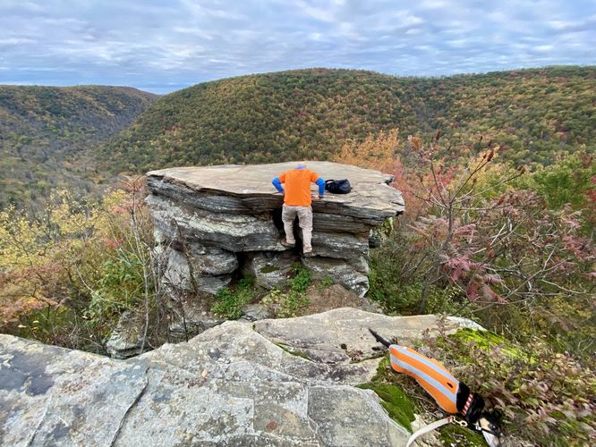 Climbing up Porcupine Rock