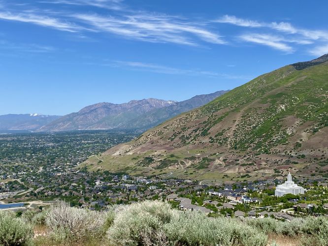 View of Draper, Utah and the Draper Temple