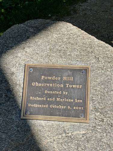 Powder Hill Observation Tower donated by Richard and Marlene Lee - October 6, 2001