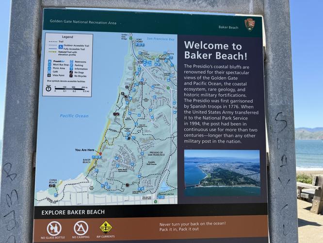 Coastal Trail / Baker Beach trail map