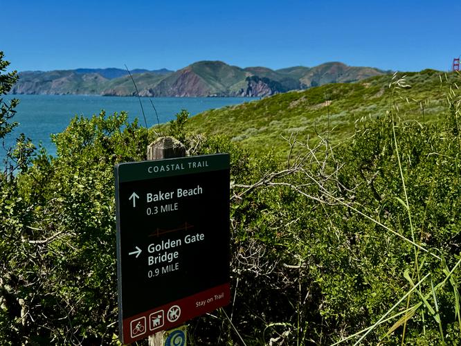 Trail sign along the Coastal Trail