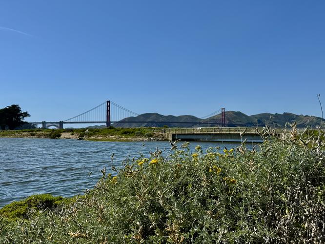 View of the Golden Gate from the East Beach Lagoon