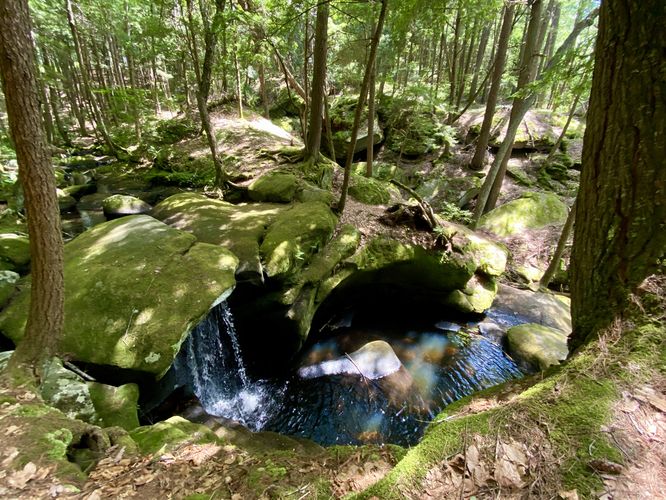 View of Pulpit Falls from the top (8-feet tall)