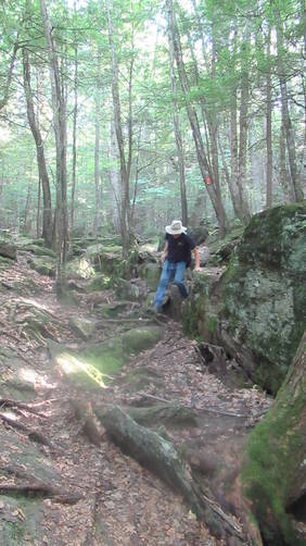 Tricky footing on the Ravine Trail
