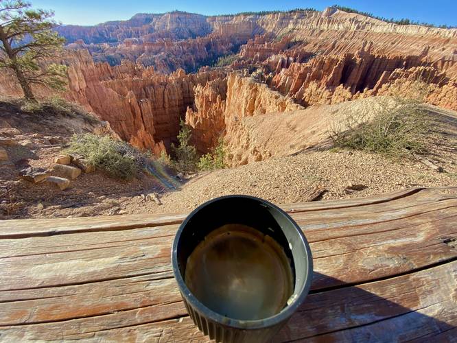Backcountry espresso on the rim of Bryce Canyon