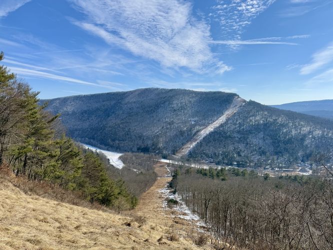 View of Pine Creek and Houselander Mountain from the pipeline