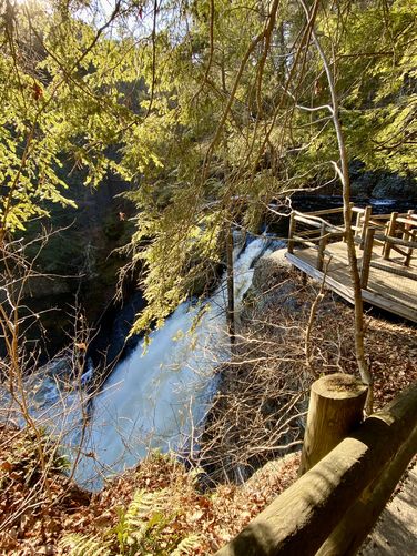 View of Raymondskill Falls and the upper viewing platform