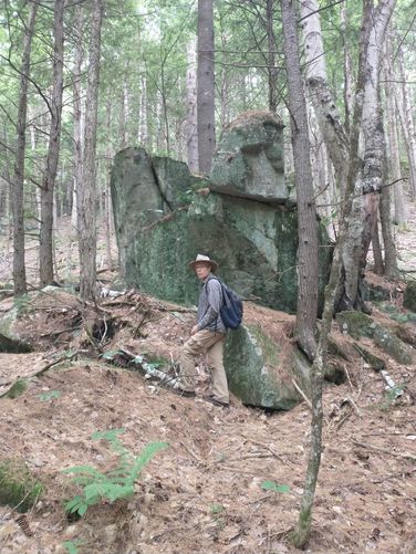 Interesting large boulders can be seen along the base of the hill on the Red Hill River Trail