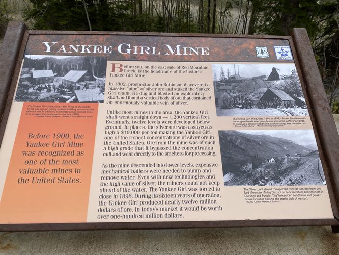 Yankee Girl Mine historical info kiosk