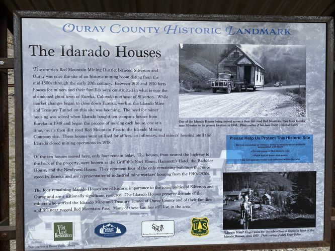 The Idarado Houses - historical info kiosk