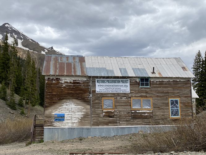Historic abandoned house in the ghost town of Idarado, CO