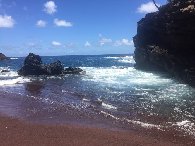 Red Sand beach Hana, Hawaii in 2019