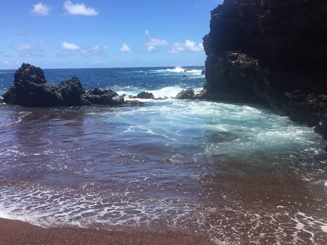 Red Sand beach Hana, Hawaii in 2019