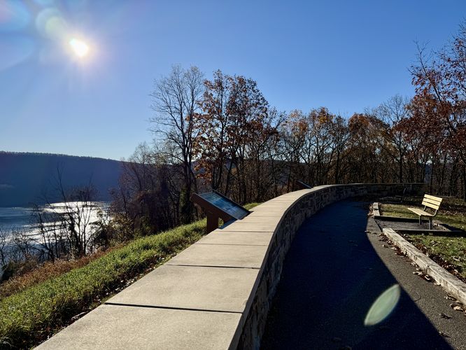 Paved and universally-accessible Ridenour Overlook Trail