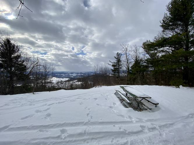 Picnic table at overlook