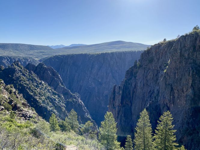 East-facing view into the Black Canyon with steep canyon walls
