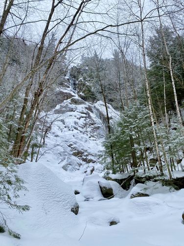 View of Roaring Brook Falls, approx. 300-feet tall