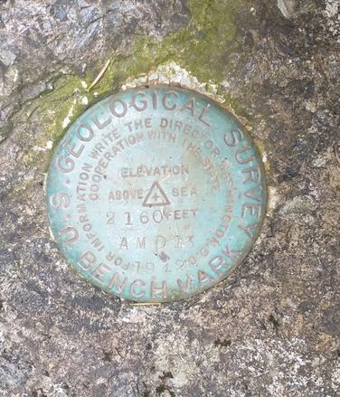 Survey marker found along the trail 