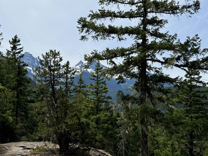 Obstructed view of the alpine peaks around Colonial Glacier