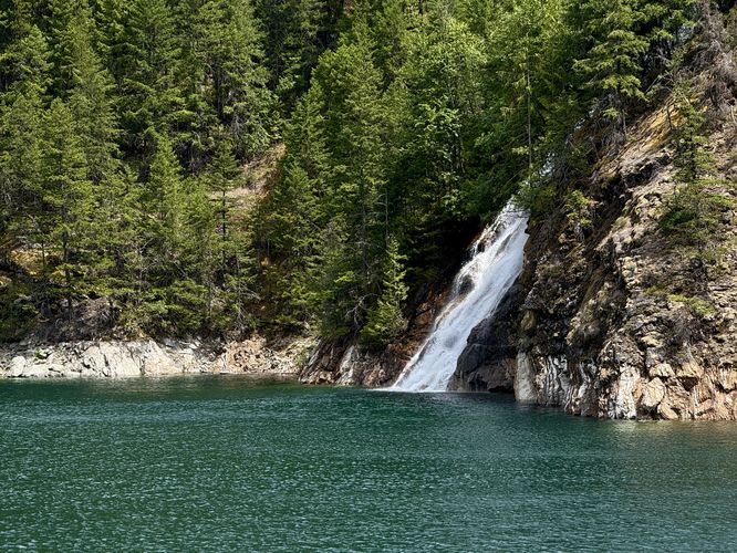View of Lower Happy Creek Falls from the Ross Lake Dam