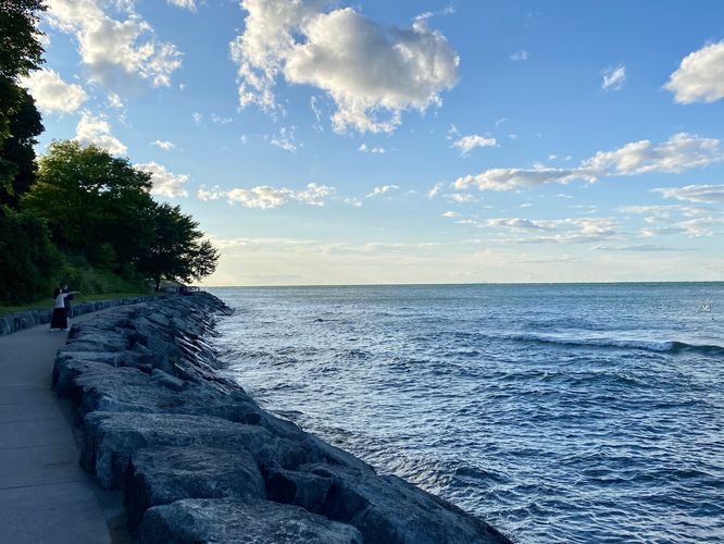 View of the trail along Lake Ontario